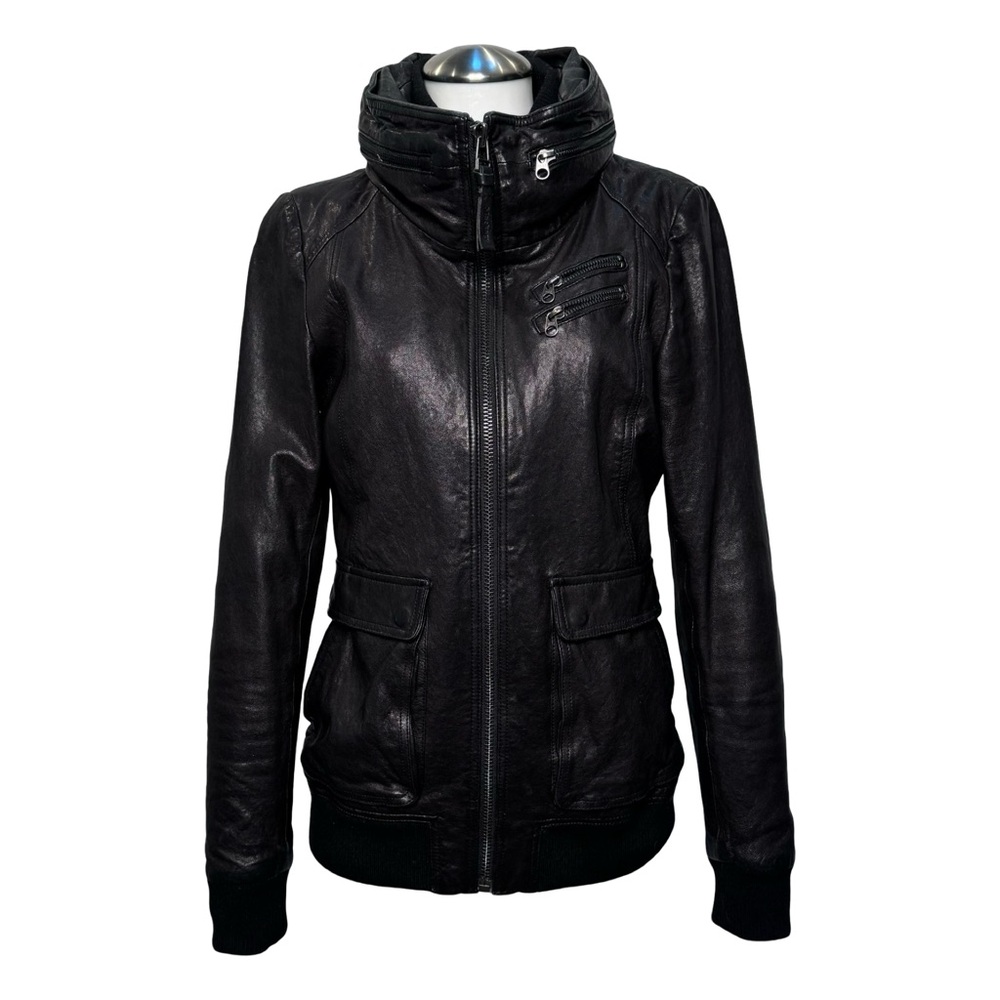 $980 MACKAGE Women’s Lamb Leather Jacket Sz S Black